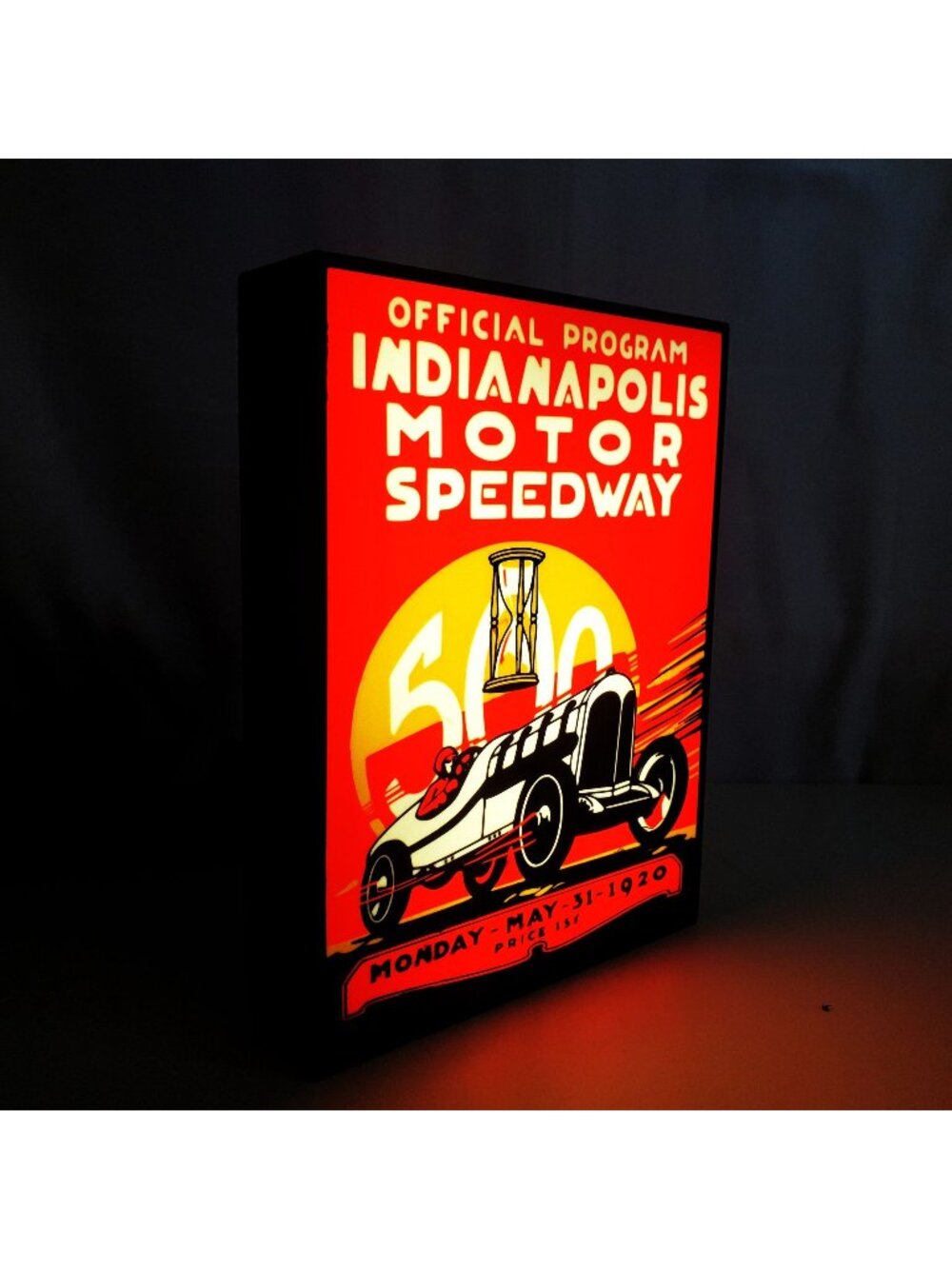 Indianapolis Motor Speedway LED Lightbox - 1920 Indy 500 Retro Lighted Sign - 7x